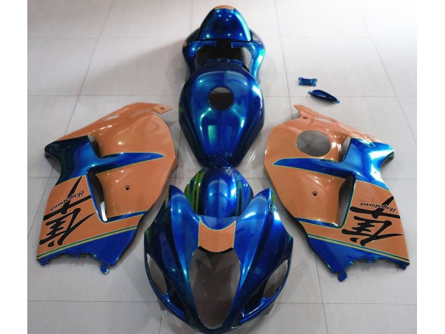 Mejores 1997-2007 Azul Brillante & Marrón Suzuki GSXR 1300 Carenados Moto