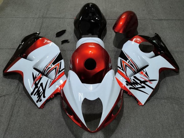 Mejores 1997-2007 Blanco Brillante & Naranja Suzuki GSXR 1300 Carenados Moto