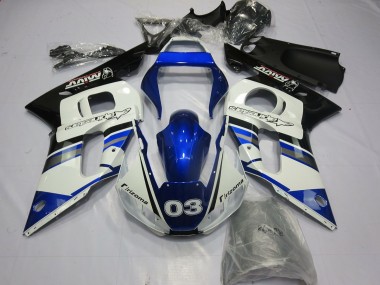 Mejores 1998-2002 Azul Blanco 03 Yamaha R6 Carenados Moto