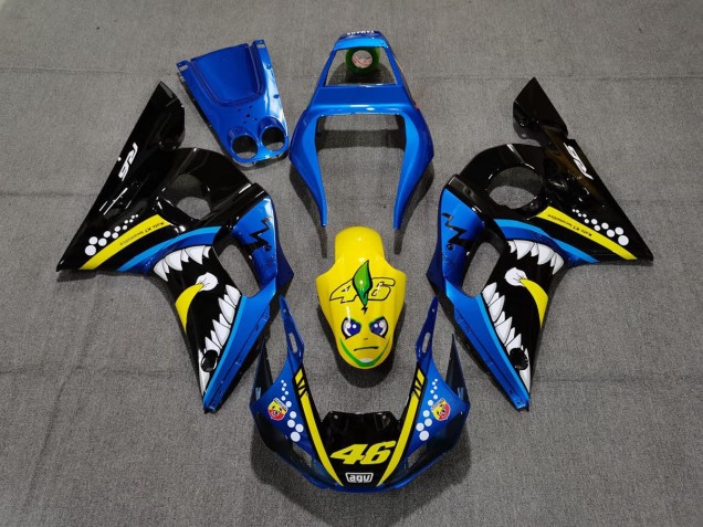 Mejores 1998-2002 Tiburón Azul & Amarillo Yamaha R6 Carenados Moto