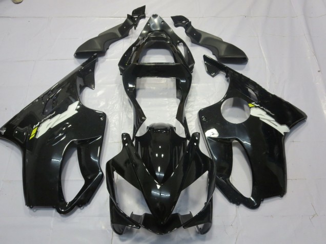 Mejores 2001-2003 Negro Brillante Con Calcomanías Honda CBR600 F4i Carenados Moto