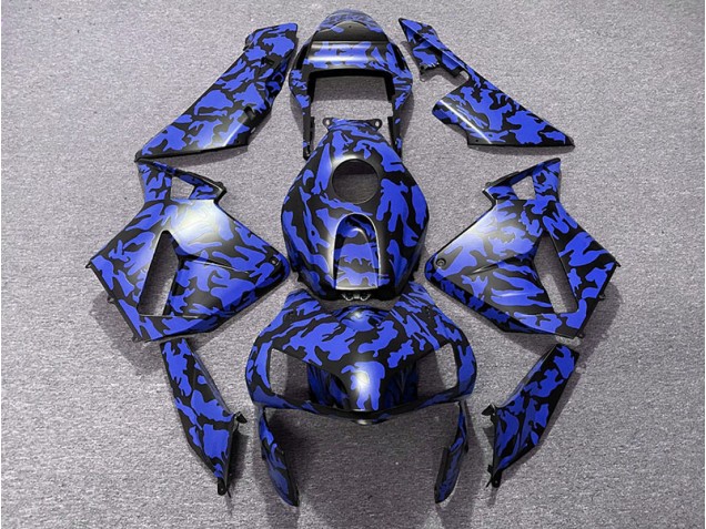 Mejores 2003-2004 Azul Camuflaje Honda CBR600RR Carenados Moto