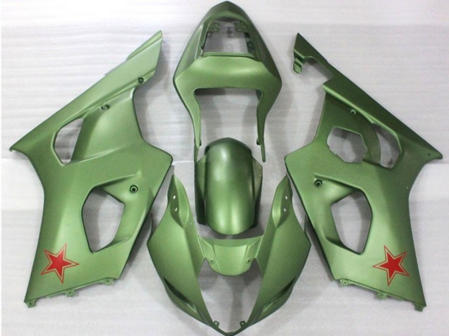 Mejores 2003-2004 Ejercito Verde Suzuki GSXR 1000 Carenados Moto