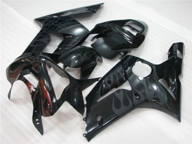 Mejores 2003-2004 Flama Negra Kawasaki ZX6R Carenados Moto