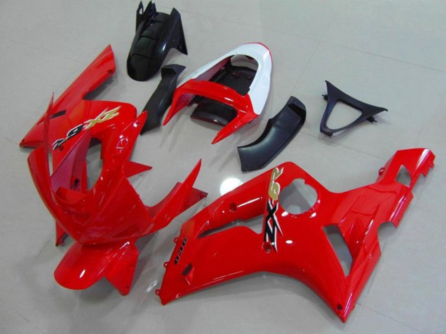 Mejores 2003-2004 Rojo & Blanco Kawasaki ZX6R Carenados Moto