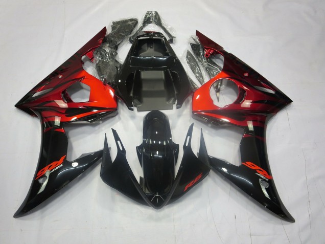 Mejores 2003-2004 Rojo & Negro Yamaha R6 Carenados Moto