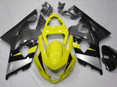 Mejores 2004-2005 Amarillo & Gris Suzuki GSXR 600-750 Carenados Moto