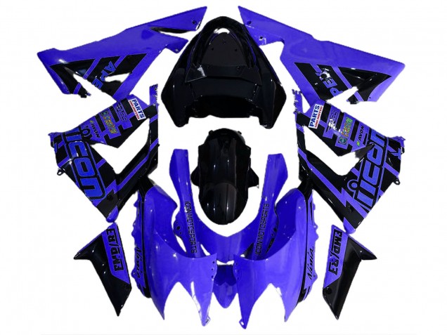 Mejores 2004-2005 Azul & Negro & Logotipos Kawasaki ZX10R Carenados Moto