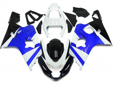 Mejores 2004-2005 Blanco Brillante & Azul Brillante Suzuki GSXR 600-750 Carenados Moto