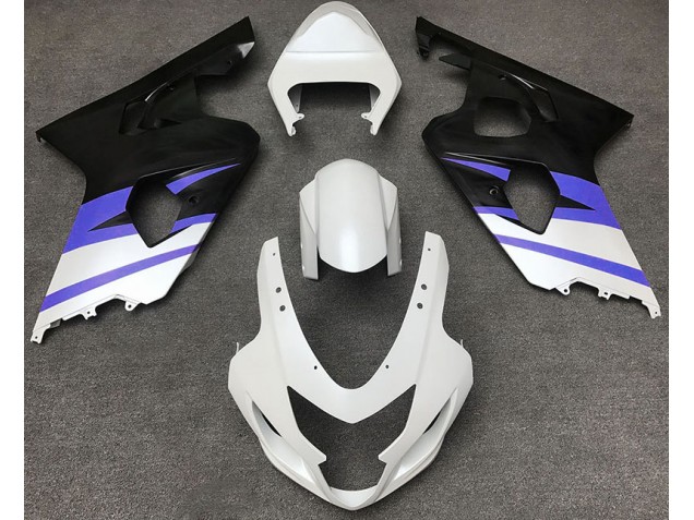 Mejores 2004-2005 Blanco Mate & Azul Suzuki GSXR 600-750 Carenados Moto