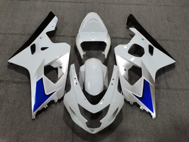 Mejores 2004-2005 Estilo Azul Blanco & Plateado Suzuki GSXR 600-750 Carenados Moto