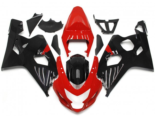 Mejores 2004-2005 Estilo Rojo & Negro Brillante Suzuki GSXR 600-750 Carenados Moto