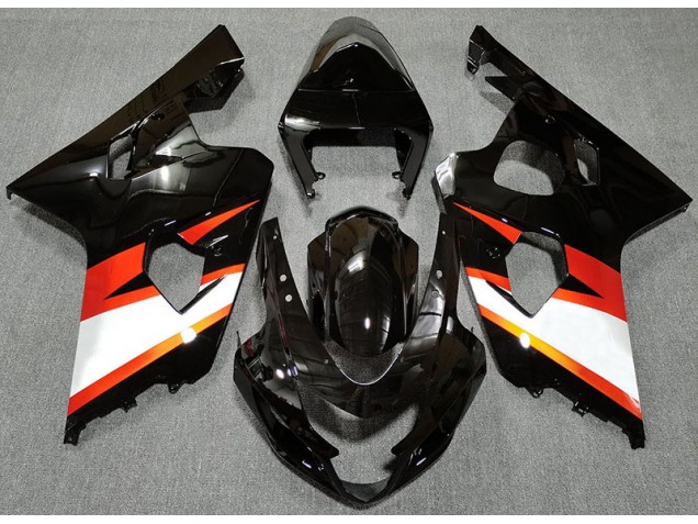 Mejores 2004-2005 Negro Brillante & Naranja Suzuki GSXR 600-750 Carenados Moto