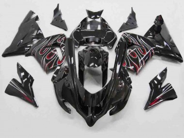 Mejores 2004-2005 Rojo Negro Llama Kawasaki ZX10R Carenados Moto