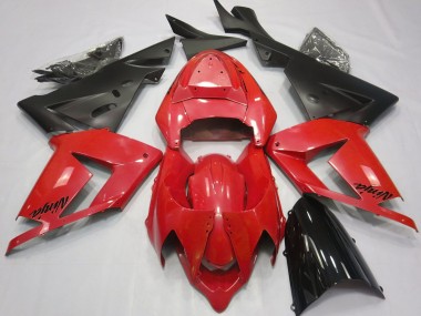 Mejores 2004-2005 Rojo Perla & Negro Kawasaki ZX10R Carenados Moto