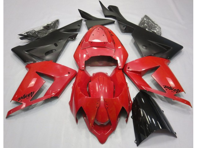 Mejores 2004-2005 Rojo Perla & Negro Kawasaki ZX10R Carenados Moto