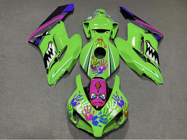 Mejores 2004-2005 Tiburón Verde & Morado Honda CBR1000RR Carenados Moto