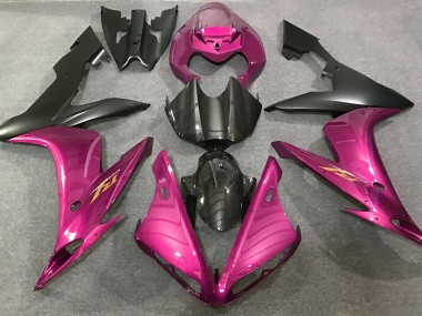 Mejores 2004-2006 Estilo Rosa Intenso & Fibra De Carbono Yamaha R1 Carenados Moto