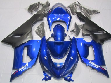 Mejores 2005-2006 Azul & Negro Kawasaki ZX6R Carenados Moto