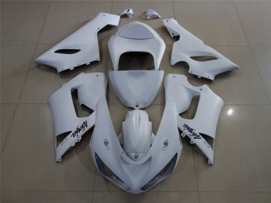 Mejores 2005-2006 Blanco Mate Kawasaki ZX6R Carenados Moto