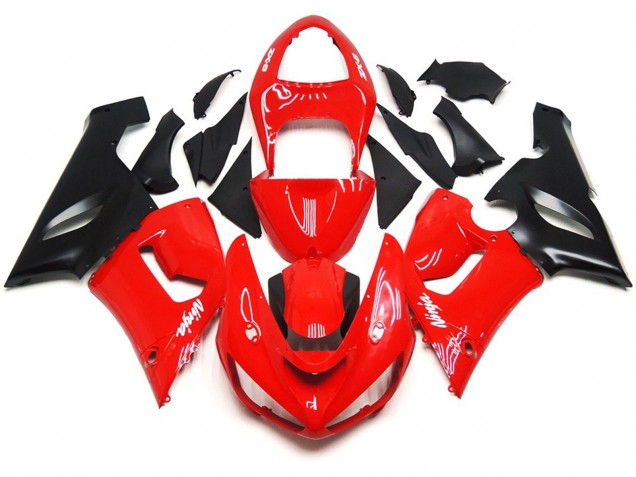 Mejores 2005-2006 Calcomanías Lisas En Rojo & Blanco Brillante Kawasaki ZX6R Carenados Moto