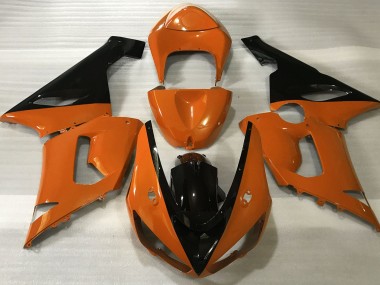 Mejores 2005-2006 Naranja Brillante & Negro Kawasaki ZX6R Carenados Moto