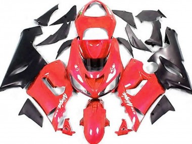 Mejores 2005-2006 Rojo & Negro Mate Kawasaki ZX6R Carenados Moto