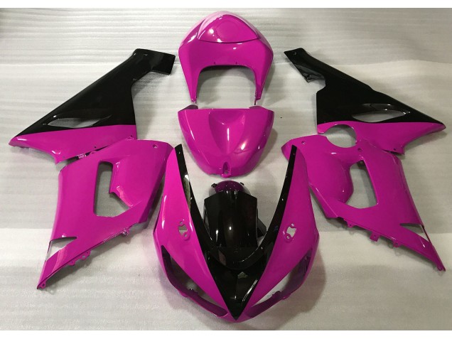 Mejores 2005-2006 Rosa Brillante & Negro Kawasaki ZX6R Carenados Moto