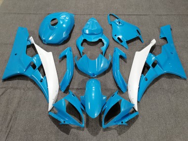 Mejores 2006-2007 Azul & Blanco Con Perla Yamaha R6 Carenados Moto