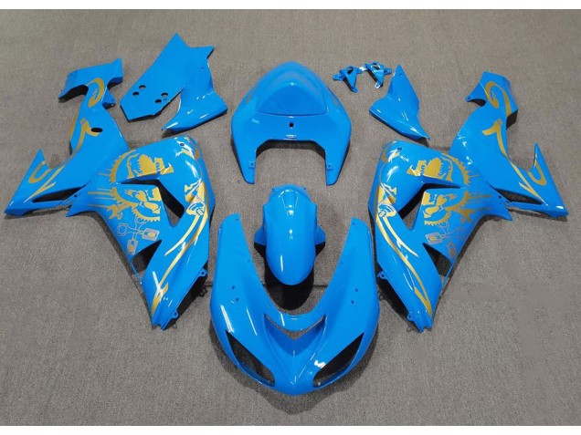 Mejores 2006-2007 Azul Claro & Dorado Kawasaki ZX10R Carenados Moto