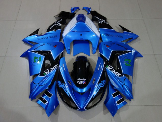 Mejores 2006-2007 Azul Líquido & Logotipos Kawasaki ZX10R Carenados Moto