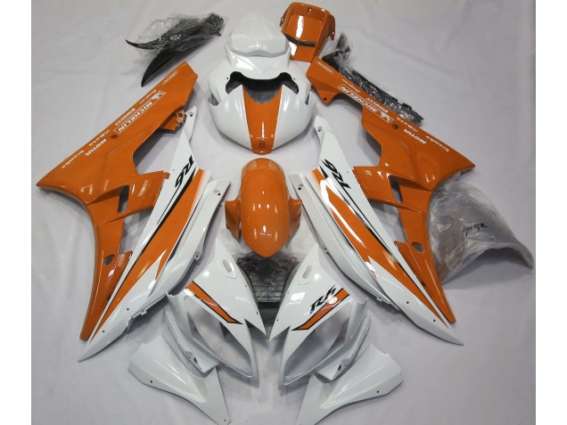 Mejores 2006-2007 Blanco Brillante & Naranja Yamaha R6 Carenados Moto