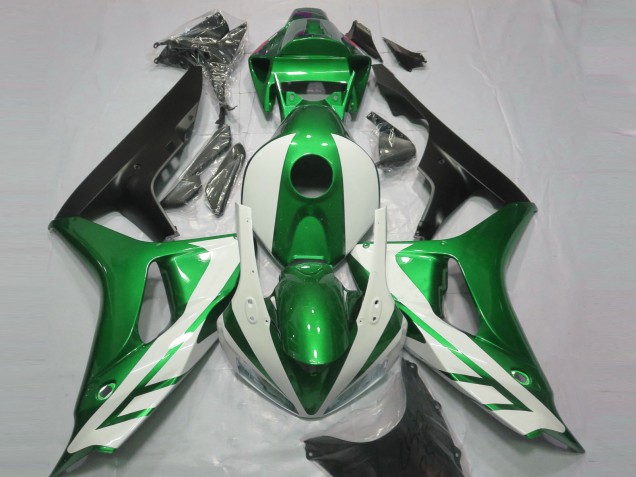 Mejores 2006-2007 Blanco Brillante & Verde Honda CBR1000RR Carenados Moto