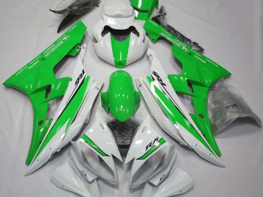 Mejores 2006-2007 Blanco Brillante & Verde Yamaha R6 Carenados Moto