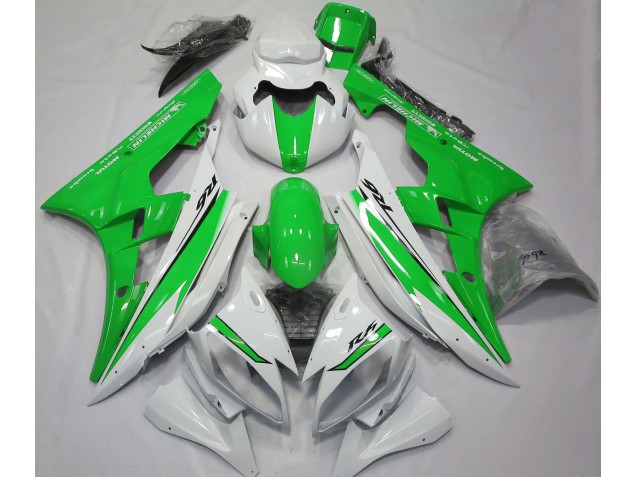 Mejores 2006-2007 Blanco Brillante & Verde Yamaha R6 Carenados Moto