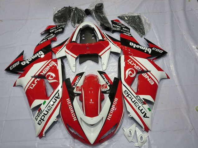 Mejores 2006-2007 Blanco Rojo Kawasaki ZX10R Carenados Moto