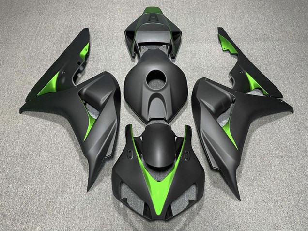 Mejores 2006-2007 Negro Mate & Verde Honda CBR1000RR Carenados Moto