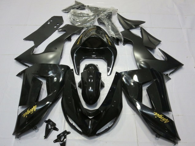 Mejores 2006-2007 Oro Negro Brillante Kawasaki ZX10R Carenados Moto