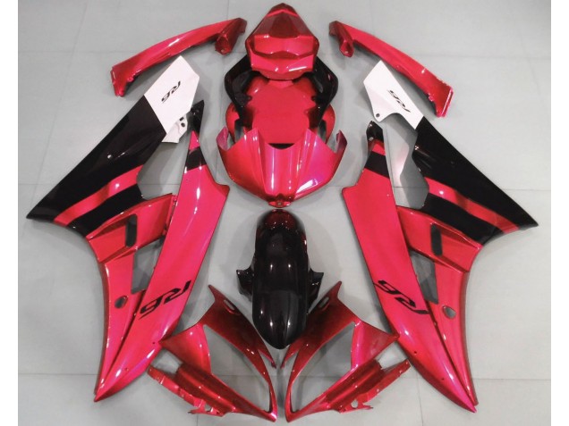 Mejores 2006-2007 Rojo Brillante & Negro Yamaha R6 Carenados Moto