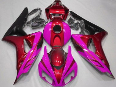 Mejores 2006-2007 Rojo Brillante & Rosa Honda CBR1000RR Carenados Moto