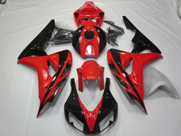 Mejores 2006-2007 Rojo Negro OEM Estilo Sin Calcomanías Honda CBR1000RR Carenados Moto