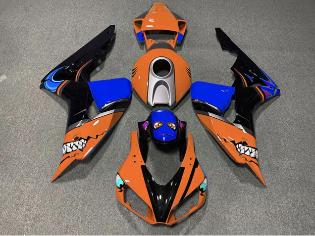 Mejores 2006-2007 Tiburón Naranja Honda CBR1000RR Carenados Moto