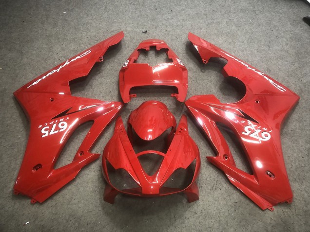 Mejores 2006-2008 Rojo Con Calcomanías Blancas Triumph Daytona 675 Carenados Moto