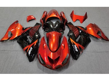 Mejores 2006-2011 Naranja Quemado Negro Kawasaki ZX14R Carenados Moto