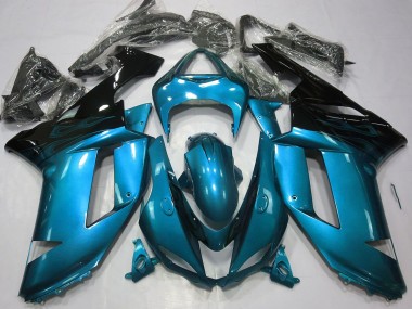 Mejores 2007-2008 Azul Claro Brillante & Negro Kawasaki ZX6R Carenados Moto