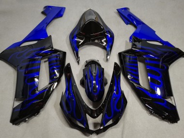 Mejores 2007-2008 Llama Azul Kawasaki ZX6R Carenados Moto