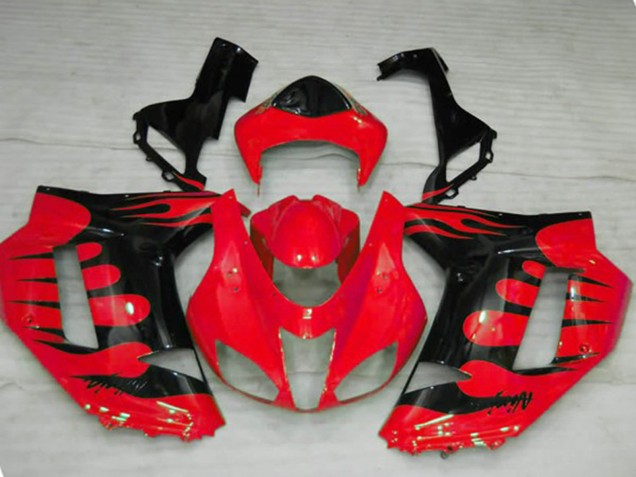 Mejores 2007-2008 Llama Roja Kawasaki ZX6R Carenados Moto