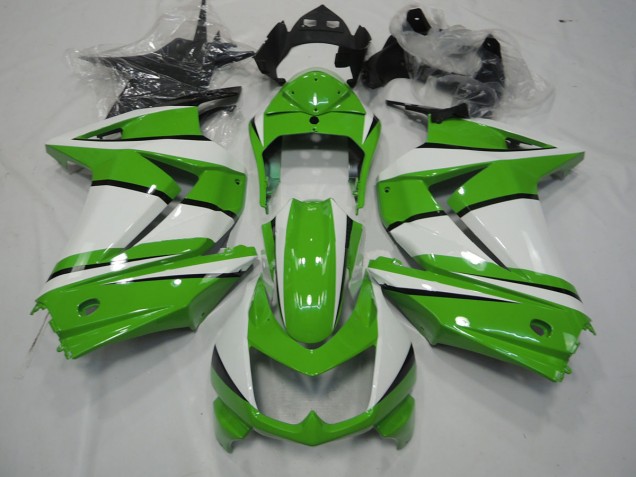 Mejores 2008-2012 Verde & Blanco Kawasaki Ninja 250 Carenados Moto