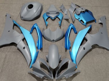 Mejores 2008-2016 Gris Mate & Azul Cielo Yamaha R6 Carenados Moto