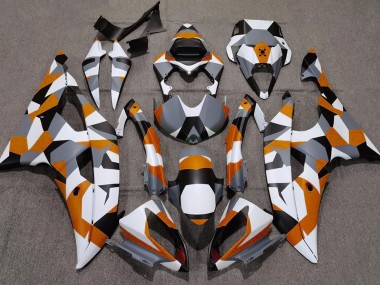 Mejores 2008-2016 Naranja Camuflaje Llanura Yamaha R6 Carenados Moto